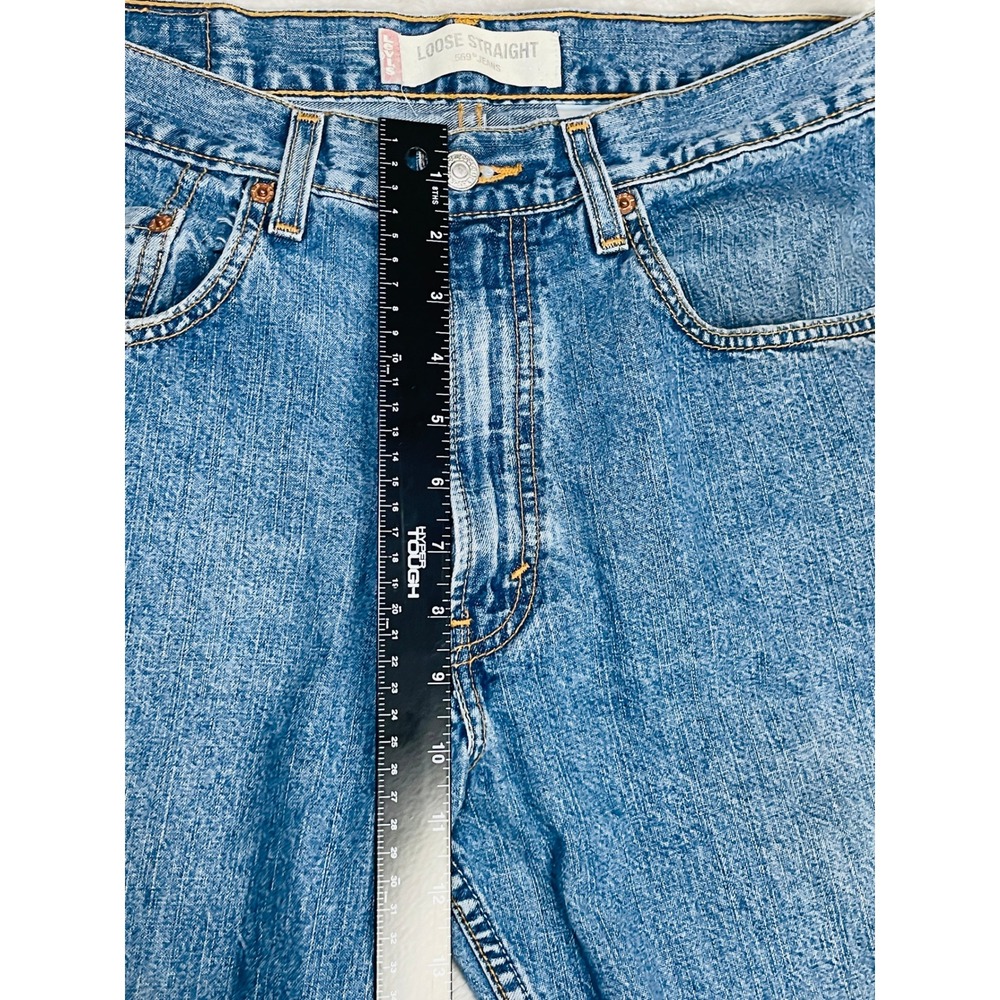 Levi's 569 Loose Straight Jeans Mens 32x30 Medium Wash Blue Y2K Baggy Denim - Picture 4 of 14